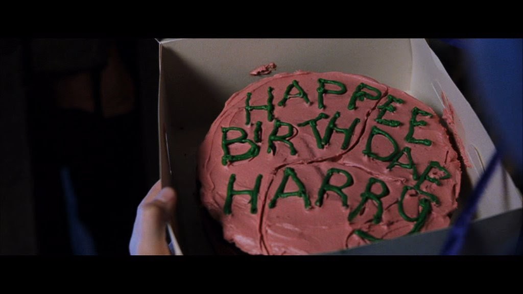 Photo du gâteau d'anniversaire au chocolat qu'Hagrid offre à Harry pour son onzième anniversaire