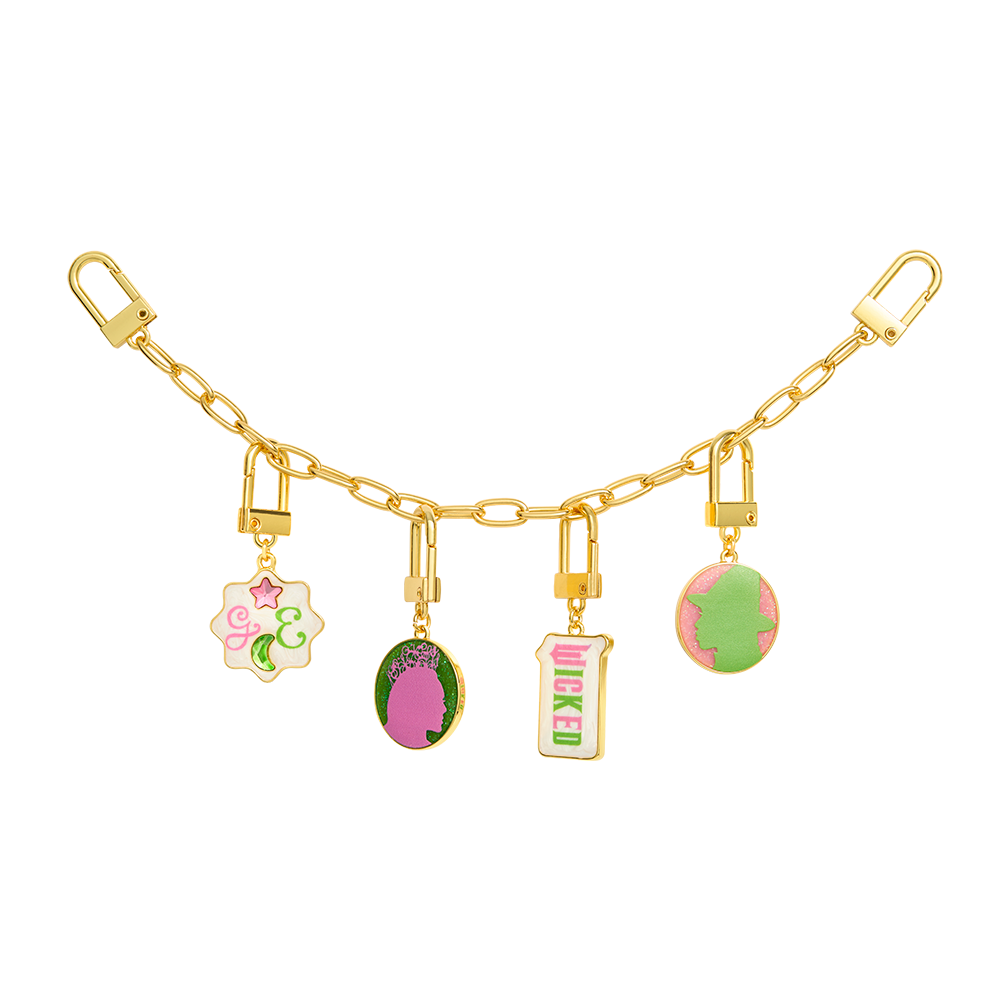 Coffret 4 charms & chaîne - Glinda & Elphaba - Wicked Coffret 4 charms & chaîne - Glinda & Elphaba - Wicked