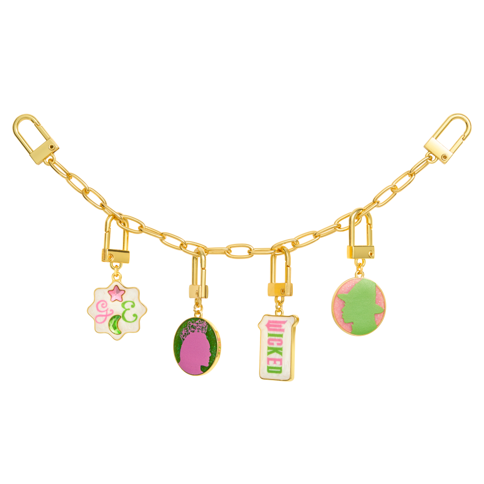 Coffret 4 charms & chaîne - Glinda & Elphaba - Wicked