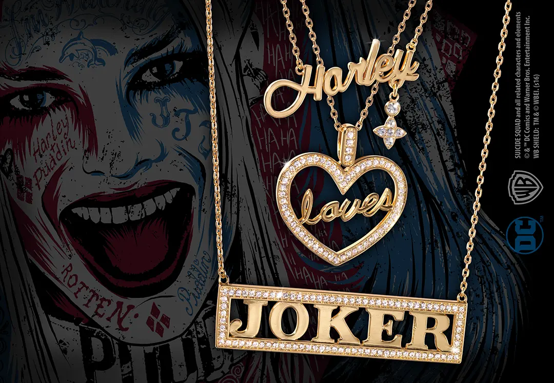 Harley Loves Joker - Joyas - Lote de 3 colgantes - Escuadrón Suicida - DC Comics