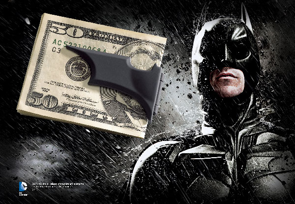 The Batarang™ - Folding Money Clip-Black Satin