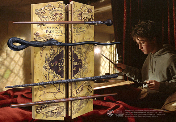 Exhibidor 4 varitas el Mapa del Merodeador - Harry Potter