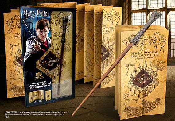 Baguette Harry Potter et carte du Maraudeur - Blister