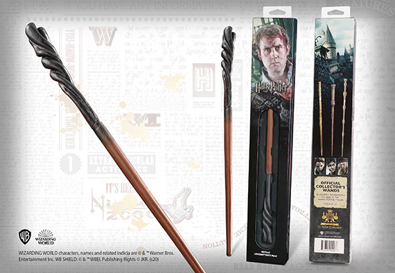 Official Harry Potter The Wand of Percy Weasley with Nameplate Noble Collection 