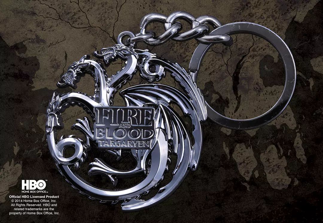 GOT - Targaryen porte-clés (gris-chrome)
