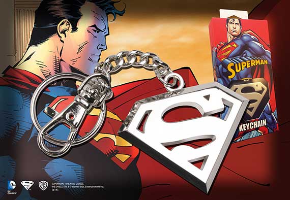 Superman Stainless Steel Logo Keychain