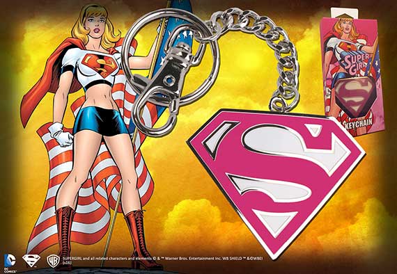 Supergirl 5cm Pink Logo Keychain
